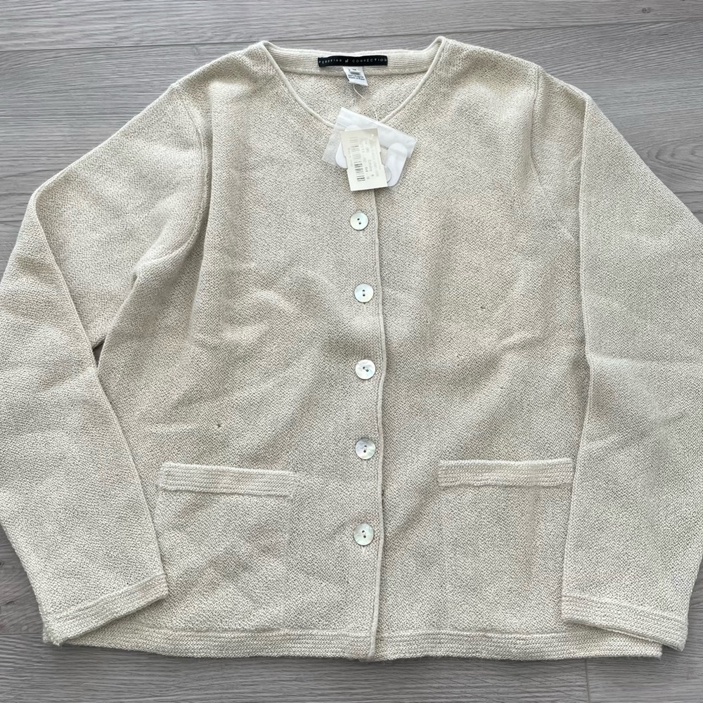 Women's Cardigan Peruvian Connection Sweater Medium 100% Alpaca DAMAGED